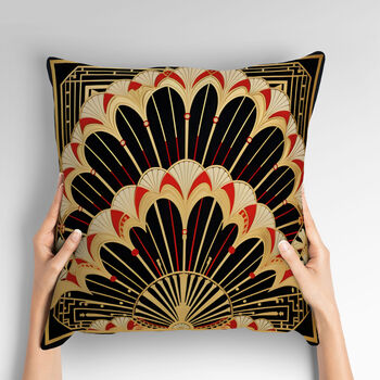 Deco Elegance In Red Art Deco Cushions Design Four, 2 of 7