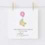Welcome To The World Pooh New Baby Boy Card *Personalised, thumbnail 2 of 2