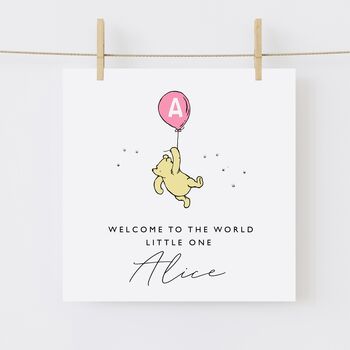 Welcome To The World Pooh New Baby Boy Card *Personalised, 2 of 2