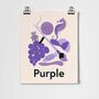 Favourite Colour Purple Children's Fine Art Print, thumbnail 2 of 3