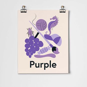 Favourite Colour Purple Children's Fine Art Print, 2 of 3