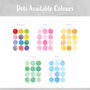 Rainbow Polka Dots Watercolour Fabric Stickers Set, thumbnail 4 of 5
