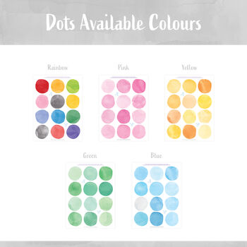 Rainbow Polka Dots Watercolour Fabric Stickers Set, 4 of 5