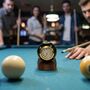 Pool Ball Clock With Personalised Wood Plinth, thumbnail 6 of 12