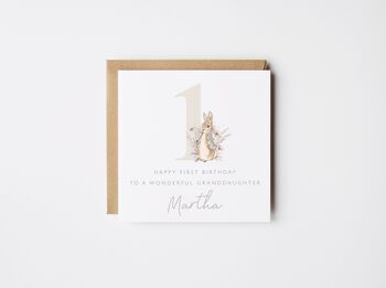 Personalised Peter Rabbit 3rd Birthday Card Granddaughter *Age Options, 2 of 6