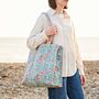 Reversible Pink Floral Print Quilted Cotton Tote Bag, thumbnail 1 of 3