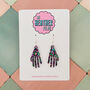 Skeleton Hand Glitter Resin Earrings / Gothic Jewellery Small Sparkly Bone Earrings / Gift For Goths Small Sparkly Skeletal Accessory / Halloween Jewellery, thumbnail 1 of 4