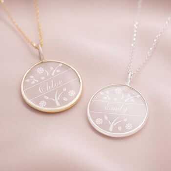 Etched Glass Pendant Personalised Necklace, 2 of 10