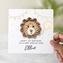 Personalised Crochet Lion 1st Birthday Card, thumbnail 1 of 4