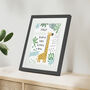 Personalised Giraffe Children’s Nursery Framed Print, thumbnail 1 of 9