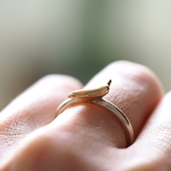 Banana Ring In Silver And 9ct Gold, 5 of 6