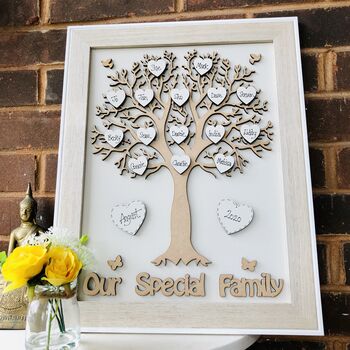 Personalised Mother's Day Framed Wooden Family Tree, 6 of 12