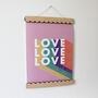 'Love' Pastel Rainbow Typography Art Print, thumbnail 3 of 4