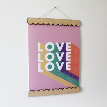'Love' Pastel Rainbow Typography Art Print, 3 of 4