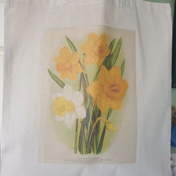 Daffodil Print Cotton Tote Bag For Spring, 2 of 6