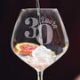 30th Birthday Personalised Goblet Glass, thumbnail 2 of 3