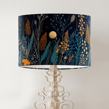 Scandi Style Botanical Lampshade, Midnight Siljan, 2 of 7