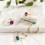 Gold Plated Druzy Stone Rings, thumbnail 1 of 8