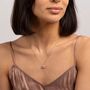 Rose Quartz 18k Rose Gold Plated Square Necklace, thumbnail 1 of 3