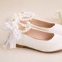 Personalised Childrens White Pearl Pumps, thumbnail 3 of 6
