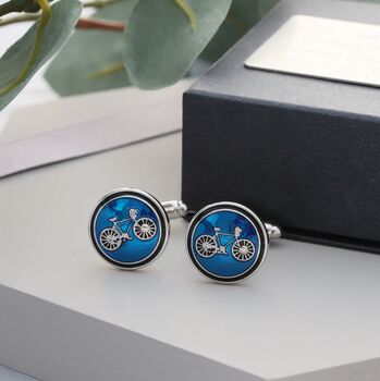 Stylish Hand Painted Bicycle Cufflinks, 5 of 6