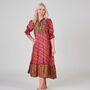 Yasmin Silk Print Embroidered Dress 13, thumbnail 1 of 3