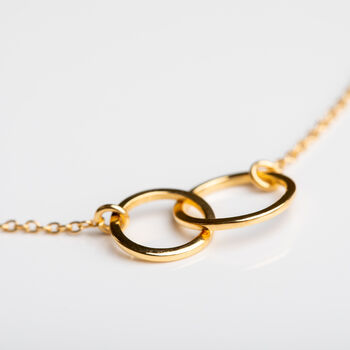 Gold Plated Interlinked Circle Necklace, 3 of 5