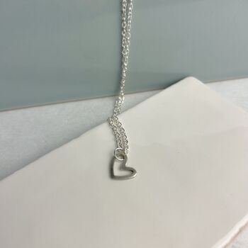 Anniversary Gift Minimal Heart Necklace, 5 of 6