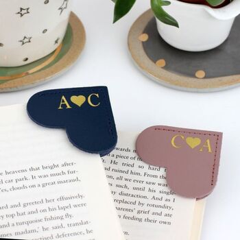 Personalised Initial Leather Heart Bookmark, 3 of 7