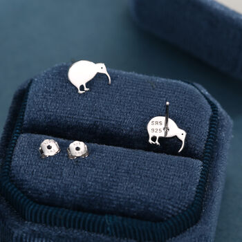 Sterling Silver Kiwi Bird Stud Earrings, 5 of 12