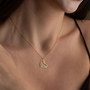 Sterling Silver Ice Skate Necklace, 3 of 10