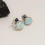 Larimar And Iolite Sterling Silver Earrings, thumbnail 3 of 7