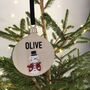Personalised Wooden Snowman Bauble Tree Decoration, thumbnail 2 of 2