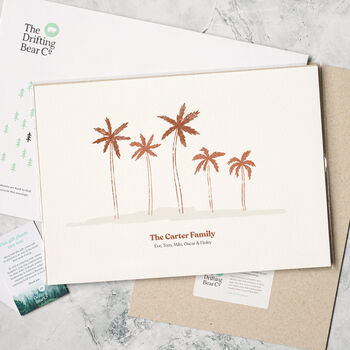 Personalised Palm Tree Family Print, 3 of 5
