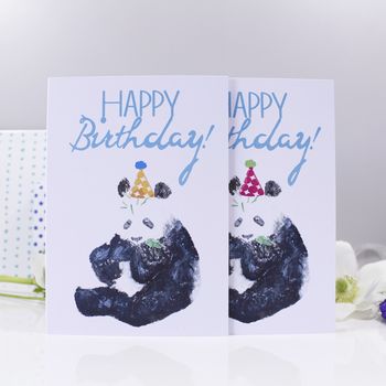 Happy Birthday Panda Party Hat Card, 2 of 8