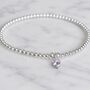 Sterling Silver June Heart Birthstone Bracelet, thumbnail 3 of 10