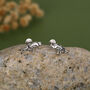 Sterling Silver Bird 16 G Flat Back Labret Earrings, thumbnail 3 of 10