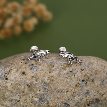 Sterling Silver Bird 16 G Flat Back Labret Earrings, 3 of 10