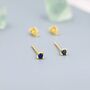 Extra Tiny 2mm Sapphire Blue Cz Stud Earrings, thumbnail 5 of 11