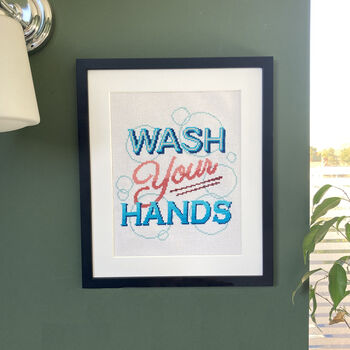 Wash Your Hands Cross Stitch Embroidery Kit, 3 of 5