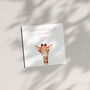 'Welcome To The World' Personalised Baby Girl Giraffe Card, thumbnail 2 of 3