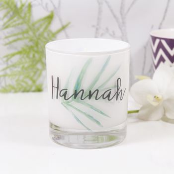 Personalised Botanical Round Scented Candle For Her, 2 of 6
