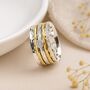 Wide Sterling Silver Cubic Zirconia Spinner Ring, thumbnail 3 of 11