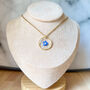 Forget Me Not Gold Round Necklace, thumbnail 3 of 6