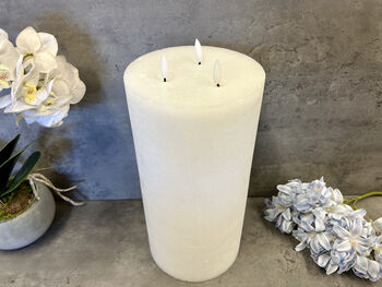 30cm Xl White LED Pillar Candle – Real Wax, 8 of 12