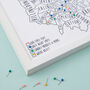 Personalised Yorkshire Pinboard Map With Pins, thumbnail 2 of 3