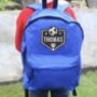 Personalised Football Blue Backpack, thumbnail 1 of 3