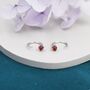 Genuine Garnet Huggie Hoop Earrings, thumbnail 8 of 10