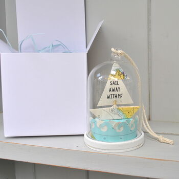 Personalised Sail Boat Decorative Dome, 6 of 9