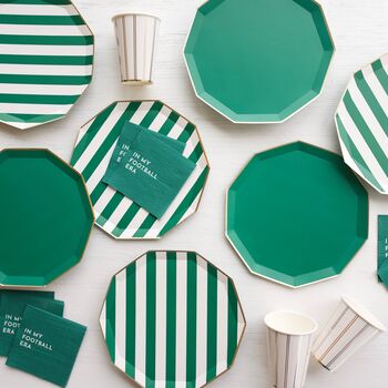 Emerald Green Cabana Stripe Party Plates X Eight, 3 of 5